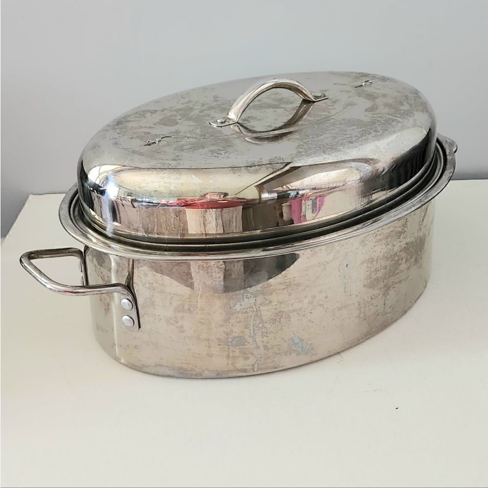 Aluminum turkey roaster pan 11 quart vintage